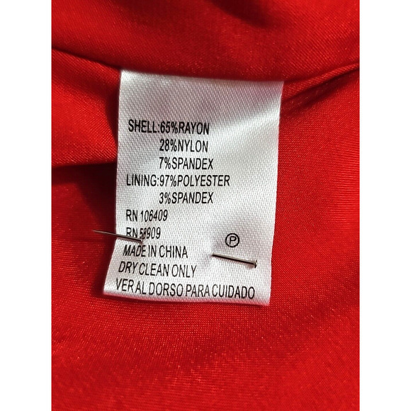 Antonio Melani ~Woman Size 12~ Coral Red Sleeveless Classic Sheath Dress V-Neck. - Picture 6 of 11